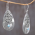 Sterling silver dangle earrings, 'Silver Crest' - Sterling Silver and Reconstituted Turquoise Dangle Earrings (image 2b) thumbail