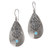 Sterling silver dangle earrings, 'Silver Crest' - Sterling Silver and Reconstituted Turquoise Dangle Earrings (image 2c) thumbail