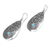 Sterling silver dangle earrings, 'Silver Crest' - Sterling Silver and Reconstituted Turquoise Dangle Earrings (image 2d) thumbail