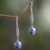 Cultured pearl dangle earrings, 'Twilight Blue' - Cultured Mabe Pearl and Sterling Silver Dangle Earrings (image 2) thumbail