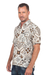 Men's cotton batik shirt, 'Island Kaleidoscope' - Men's Cotton Batik Shirt with Traditional Balinese Motifs (image 2c) thumbail