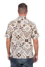 Men's cotton batik shirt, 'Island Kaleidoscope' - Men's Cotton Batik Shirt with Traditional Balinese Motifs