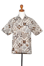 Men's cotton batik shirt, 'Island Kaleidoscope' - Men's Cotton Batik Shirt with Traditional Balinese Motifs