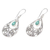 Sterling silver dangle earrings, 'Bali Crest' - Sterling Silver and Reconstituted Turquoise Dangle Earrings (image 2b) thumbail