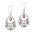Garnet dangle earrings, 'Bali Crest' - Garnet and Sterling Silver Dangle Earrings from Indonesia thumbail