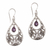 Amethyst dangle earrings, 'Bali Crest' - Amethyst and Sterling Silver Dangle Earrings thumbail