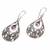 Amethyst dangle earrings, 'Bali Crest' - Amethyst and Sterling Silver Dangle Earrings (image 2c) thumbail