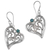Sterling silver dangle earrings, 'Leaf Heart' - Sterling Silver and Reconstituted Turquoise Dangle Earrings thumbail