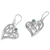 Sterling silver dangle earrings, 'Leaf Heart' - Sterling Silver and Reconstituted Turquoise Dangle Earrings (image 2b) thumbail