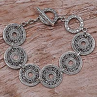 Featured review for Sterling silver link bracelet, Jepun Coin