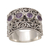 Amethyst cocktail ring, 'Lucky Four' - Amethyst and Sterling Silver Multi-Stone Ring from Bali thumbail