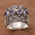 Amethyst cocktail ring, 'Lucky Four' - Amethyst and Sterling Silver Multi-Stone Ring from Bali (image 2b) thumbail