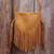 Leather sling bag, 'Caramel Travels' - Handcrafted Leather Sling Handbag in Caramel from Bali thumbail