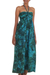 Rayon batik maxi dress, 'Java Emerald' - Batik Rayon Tropical Maxi Dress Made in Indonesia (image 2d) thumbail