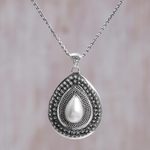 Cultured pearl necklace, 'Pearl of Hope' - Artisan Crafted Sterling Silver and Cultured Pearl Necklace