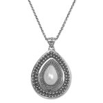 Cultured pearl necklace, 'Pearl of Hope' - Artisan Crafted Sterling Silver and Cultured Pearl Necklace