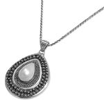 Cultured pearl necklace, 'Pearl of Hope' - Artisan Crafted Sterling Silver and Cultured Pearl Necklace