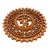 Holzrelieftafel, „Lotus Om“ – handgeschnitztes Sanskrit-Om-Zeichen aus Suar-Holz mit Lotusblumen
