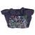 Cotton batik tote bag, 'Gleeful Garden' - Handmade Navy Cotton Batik Tote Bag from Indonesia (image 2b) thumbail