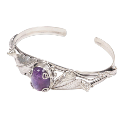 Artisan Crafted Sterling Silver and Amethyst Cuff Bracelet - Lost In ...