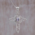 Amethyst pendant necklace, 'Cross in Bloom' - Sterling Silver and Amethyst Christian Cross Necklace thumbail
