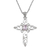 Amethyst pendant necklace, 'Cross in Bloom' - Sterling Silver and Amethyst Christian Cross Necklace (image 2a) thumbail
