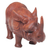 Wood sculpture, 'Java Rhino' - Hand Carved Wood Sculpture of a Rhinoceros from Indonesia (image 2c) thumbail