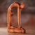 Holzskulptur - Indonesische handgeschnitzte, signierte Yoga-Tischskulptur aus Holz