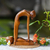Wood sculpture, 'Camel Pose' - Indonesian Hand-Carved Signed Wood Tabletop Yoga Sculpture