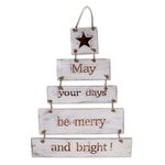 Wood sign, 'Good Wishes' - White Wood Multiple Layer Inspirational Sign from Indonesia