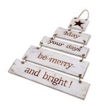 Wood sign, 'Good Wishes' - White Wood Multiple Layer Inspirational Sign from Indonesia