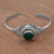 Quartz cuff locket bracelet, 'Mythical Green Stone' - Green Quartz and Sterling Silver Locket Bracelet from Bali (image 2) thumbail