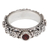 Garnet single-stone ring, 'Swirls of Joy in Red' - Garnet and Sterling Silver Single Stone Ring from Indonesia thumbail