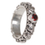 Garnet single-stone ring, 'Swirls of Joy in Red' - Garnet and Sterling Silver Single Stone Ring from Indonesia (image 2b) thumbail