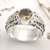 Citrine single-stone ring, 'Swirling Serenity' - Citrine and Sterling Silver Single-Stone Ring from Indonesia (image 2b) thumbail