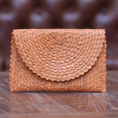 Clutch aus Naturfaser - Handgefertigte Clutch-Handtasche aus Naturfaser aus Indonesien