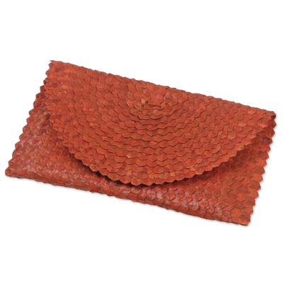 Clutch aus Naturfaser - Handgefertigte Clutch-Handtasche aus Naturfaser aus Indonesien