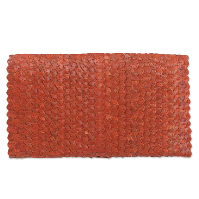 Natural fiber clutch, 'Pumpkin Texture' - Hand Made Natural Fiber Clutch Handbag from Indonesia