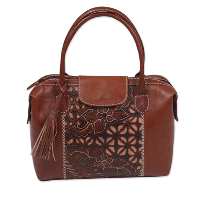 UNICEF Market  Batik Lined Rattan Handbag from Bali - Sunda Style