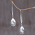 Sterling silver dangle earrings, 'Silver Tears' - Polished Sterling Silver Dangle Earrings from Indonesia (image 2) thumbail