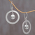 Sterling silver dangle earrings, 'Circles of Joy' - Sterling Silver Dangle Earrings from Indonesia (image 2b) thumbail