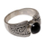 Onyx single stone ring, 'Amnesty in Black' - Sterling Silver and Black Onyx Single Stone Ring from Bali (image 2d) thumbail