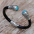 Turquoise cuff bracelet, 'Beauty of Bali' - Sterling Silver and Natural Turquoise Balinese Cuff Bracelet (image 2b) thumbail