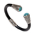 Turquoise cuff bracelet, 'Beauty of Bali' - Sterling Silver and Natural Turquoise Balinese Cuff Bracelet (image 2c) thumbail