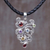 Multi-gemstone pendant necklace, 'Tropical Fern' - Multi Gemstone and Sterling Silver Pendant Necklace (image 2) thumbail