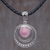 Cultured mabe pearl pendant necklace, 'Crescent Gleam in Pink' - Dyed Pink Cultured Pearl Pendant Necklace from Indonesia (image 2) thumbail