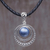 Cultured mabe pearl pendant necklace, 'Crescent Gleam in Blue' - Dyed Blue Cultured Pearl Pendant Necklace from Indonesia (image 2) thumbail
