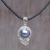 Cultured mabe pearl pendant necklace, 'Butterfly Dew in Blue' - Cultured Blue Mabe Pearl Pendant Necklace from Indonesia (image 2) thumbail