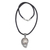 Cultured mabe pearl pendant necklace, 'Butterfly Dew in White' - Handmade Cultured Pearl Pendant Necklace with Leather Cord (image 2b) thumbail