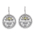 Peridot dangle earrings, 'Circles of Majesty' - Sterling Silver and Peridot Bali Style Dangle Earrings